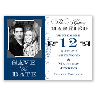 Vintage Fonts - Marine - Photo Save the Date Magnet