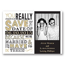 Ga Ga Photo - Golden - Save the Date Magnet