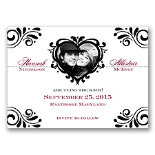 Bliss - Black - Photo Save the Date Magnet