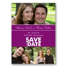 Color Block Photo - Sangria - Save the Date Magnet