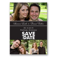 Color Block Photo - Black - Save the Date Magnet
