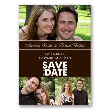 Color Block Photo - Chocolate - Save the Date Magnet