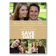 Color Block Photo - Golden - Save the Date Magnet