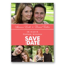 Color Block Photo - Guava - Save the Date Magnet