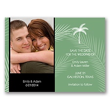 Tropical Photo Save the Date - Black