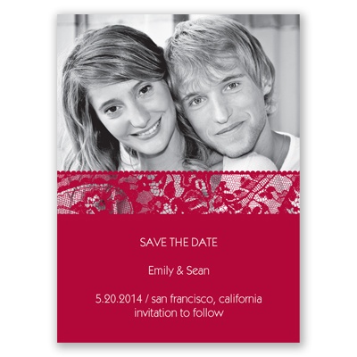 Lacy Photo Save the Date - Apple