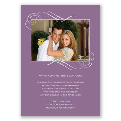 Photo and Swirls - Wisteria -Invitation