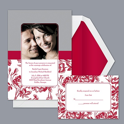 Vintage Floral Photo - Apple- Invitation