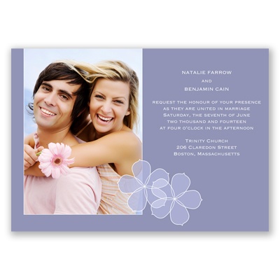 Floral Photo - Victorian Lilac - Invitation