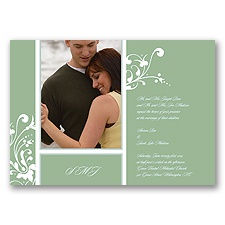 Fancy Flourish Photo - Peridot - Invitation
