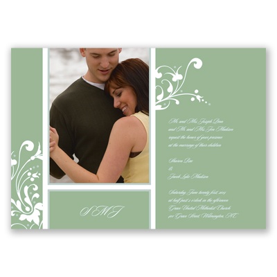 Fancy Flourish Photo - Peridot - Invitation