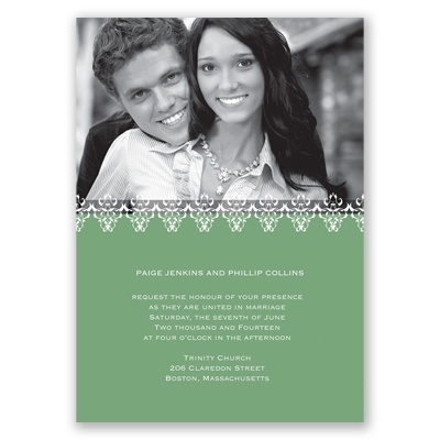 Damask Band Photo - Clover - Invitation