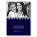 Damask Band Photo - Lapis - Invitation
