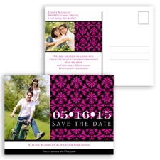 Damask Photo - Begonia - Save the Date Postcard