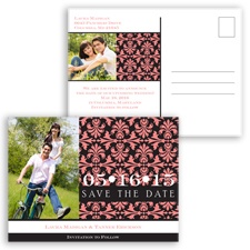 Damask Photo - Coral Reef - Save the Date Postcard