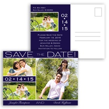 Color Bands Photo - Lapis - Save the Date Postcard