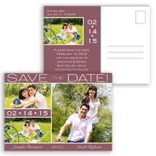 Color Bands Photo - Rosewood - Save the Date Postcard