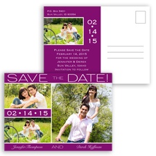 Color Bands Photo - Sangria - Save the Date Postcard