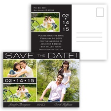 Color Bands Photo - Black - Save the Date Postcard