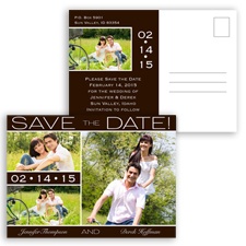 Color Bands Photo - Chocolate - Save the Date Postcard