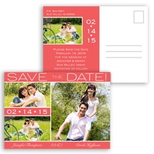 Color Bands Photo - Guava - Save the Date Postcard