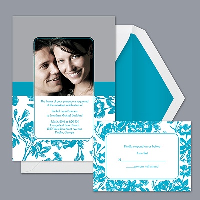 Vintage Floral Photo - Malibu - Invitation
