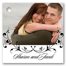 Forever Flourish - Black - Photo Favor Tag