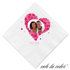Beverage White Napkin - Heart Frame