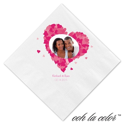 Luncheon White Napkin - Heart Frame