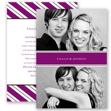 Formal Stripes - Sangria - Invitation