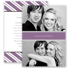 Formal Stripes - Wisteria - Invitation