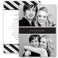 Formal Stripes - Black - Invitation