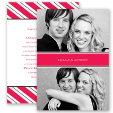 Formal Stripes - Poppy - Invitation