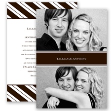 Formal Stripes - Chocolate - Invitation