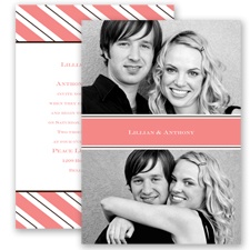 Formal Stripes - Coral Reef - Invitation