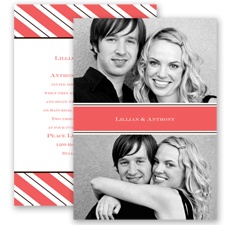Formal Stripes - Guava - Invitation