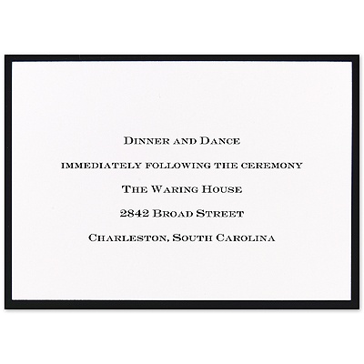 Delicate Border - Bright White - Reception Card