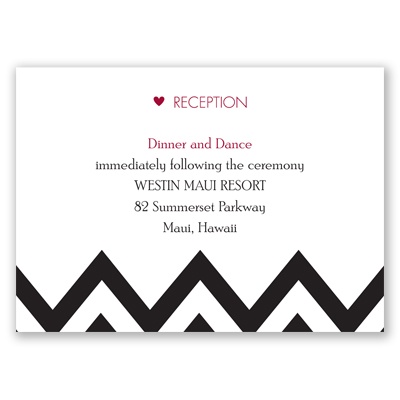 Chevron Sweethearts - Reception Card