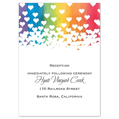Rainbow Hearts - Reception Card
