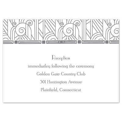 Deco Glamour - Silver - Reception Card