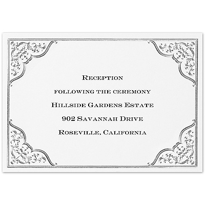 Silver Filigree Border - Reception Card