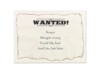 Wanted - Reception Card