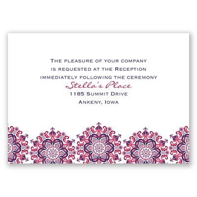 Particularly Paisley - Lapis - Reception Card