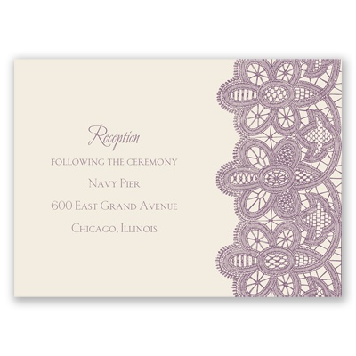 Wrapped In Lace - Reception Card