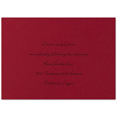 Twilight Black and Red Rose - Reception Card