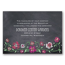 Blooming Chalkboard - Begonia - Reception Card