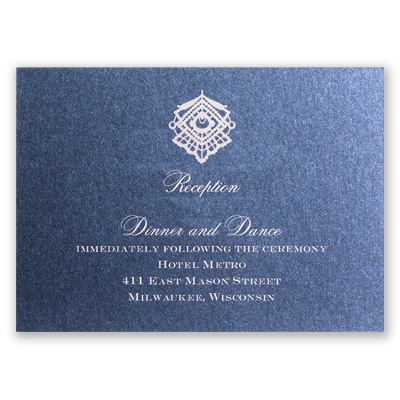 Luminous Lace - Sapphire Shimmer - Reception Card