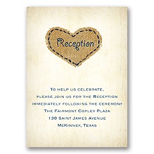 Burlap Heart - Reception Card