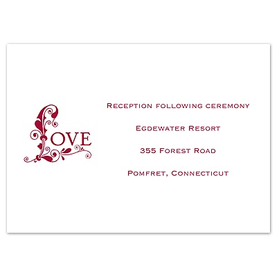 Only Love - Reception Card
