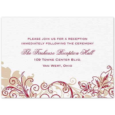 Flourish with Golden Shadow - Apple - Reception Card